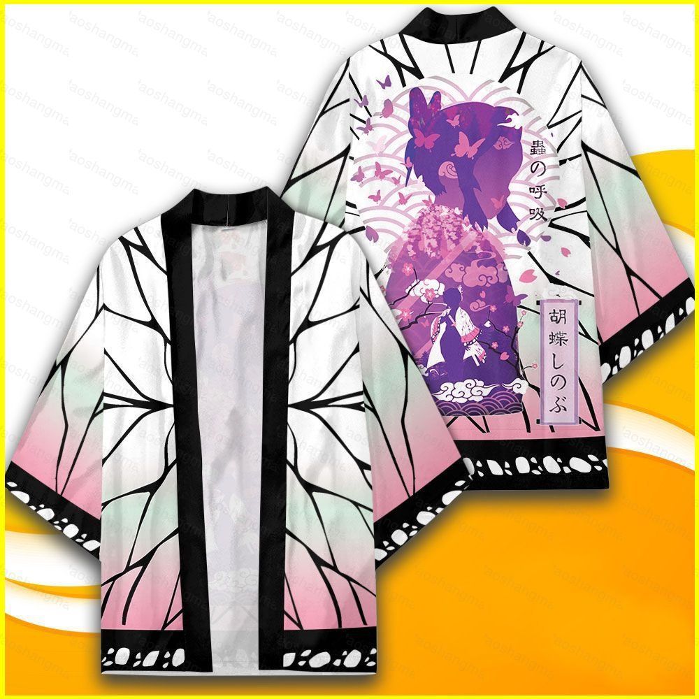 YT2 Anime Demon Slayer: Kimetsu ไม่มี Yaiba คอสเพลย์คาร์ดิแกนกิโมโนเสื้อคลุมฮาโอริหลวม Causal Coat Tanjirou Shinobu Zenitsu Tops