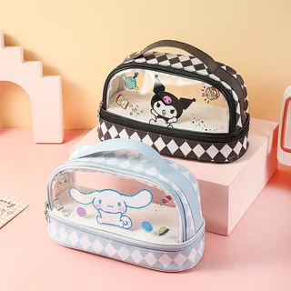 กระเป๋าดินสอ ใส PVC สองชั้น จุเยอะ พกพา กล่องดินสอ กระเป๋าเครื่องเขียน น่ารัก นักเรียน