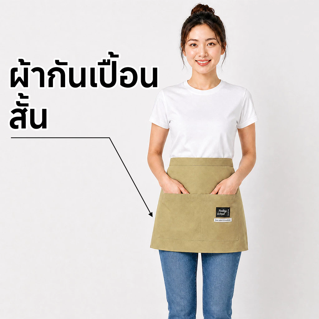 ผ้ากันเปื้อนกันน้ำ มีกระเป๋าขนาดใหญ่ เนื้อผ้านุ่มสบาย เหมาะสำหรับผู้ที่มีน้ำหนัก 40-90 กก. เหมาะสำหรับใช้ในที่ทำงานและที่บ้าน สินค้าแท้ ลดราคา