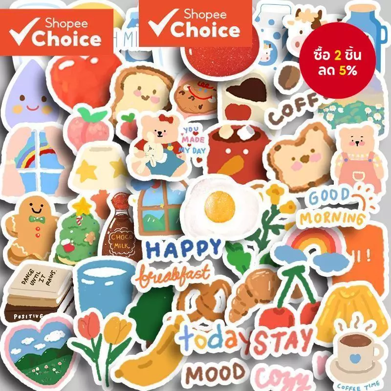 สติกเกอร์ ลายน่ารัก สําหรับตกแต่งสมุดภาพ คอมพิวเตอร์ Diy จํานวน 50 ชิ้น