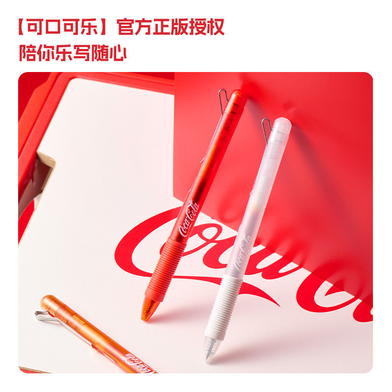 คาโก้|{Coca-Cola} Co-Branded Push-Type Black Gel Pen K1 Inspiration Special Shaking Simple 0.5mm Ref