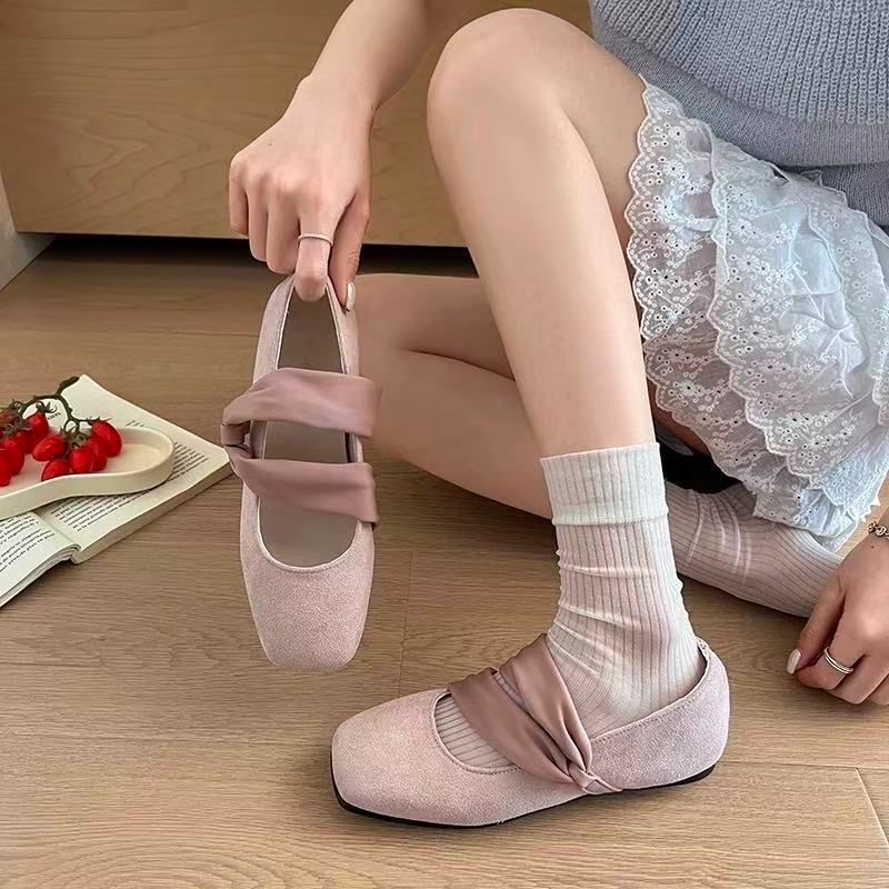 Square Toe Mary Heightening Jane Shoes Temperament Gentle Ballet Shoes Single Shoes