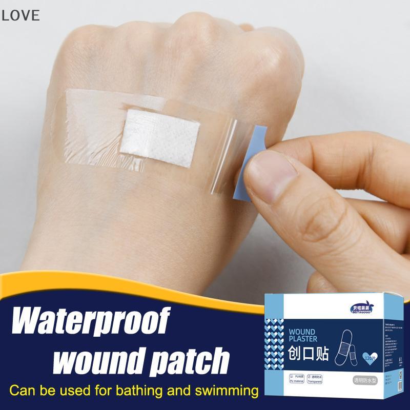 [JJCW] 120 ชิ้น PU โปร่งใสกันน้ํา Band Aid กาวทางการแพทย์แถบพลาสเตอร์สําหรับบาดแผลกีฬาอาบน้ํา