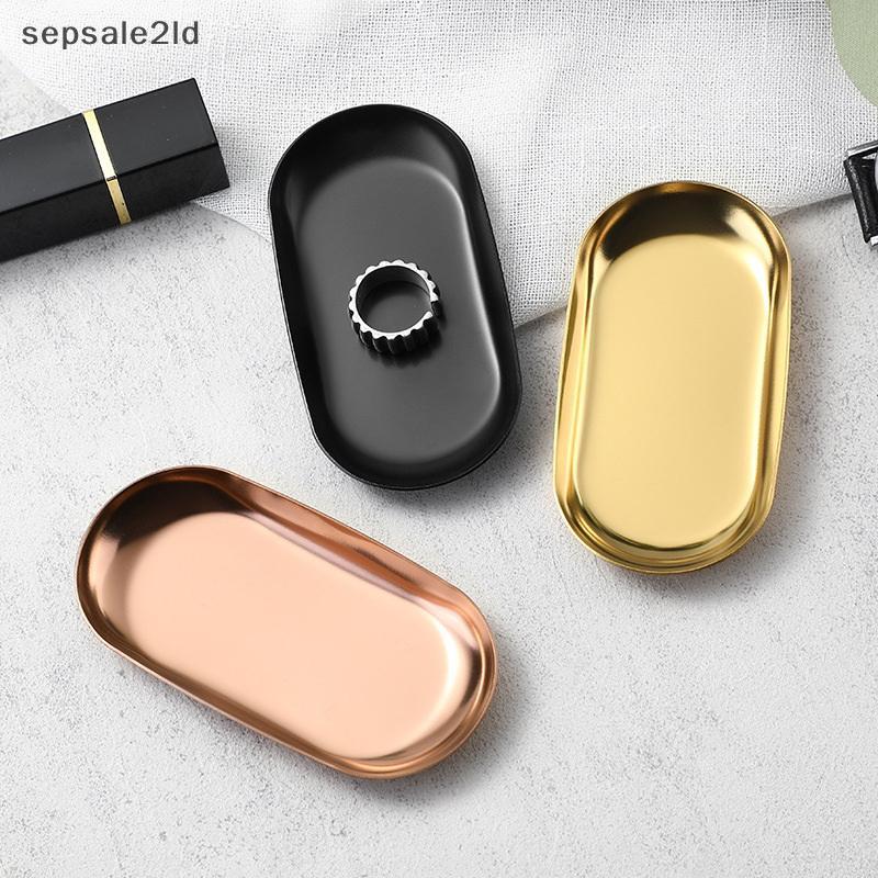(seps) สแตนเลสเล็บถาดเก็บเครื่องประดับโลหะเก็บเครื่องสําอางรูปไข่เค้กผลไม้ถาดขนม Sna แผ่นห้องครัว (TH)