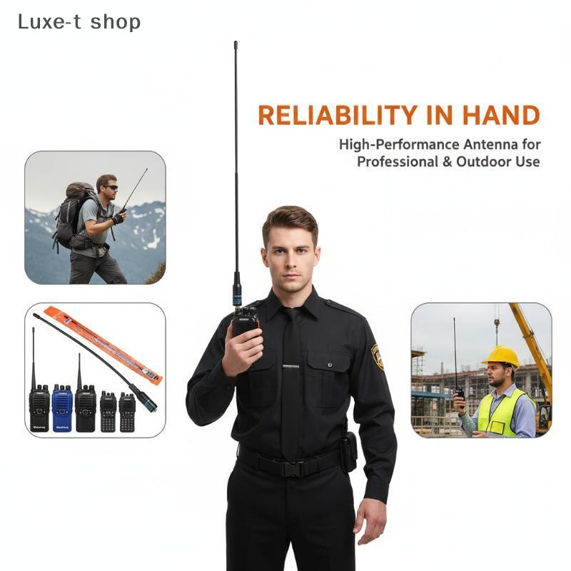 Luxe-T NA-771 SMA ตัวเมีย SMA-F กว้างแบบคู่มีความยืดหยุ่นเสาอากาศ UV-5R COD