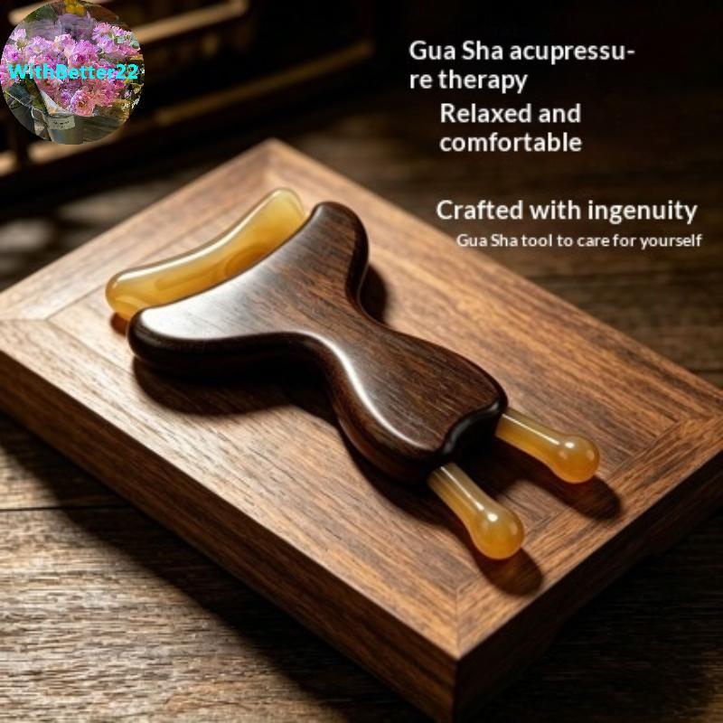 1PC ไม้จันทน์ เครื่องนวดหน้าจมูก & Face Massager - เครื่องมือบรรเทาดวงตา Snail Facial Meridian นวด TH