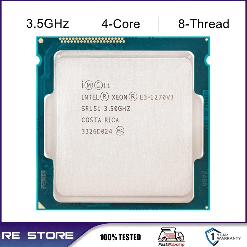 Tech-savvy Intel Xeon E3 1270 V3 1270V3 3.5GHz LGA 1150 โปรเซสเซอร์ cpu