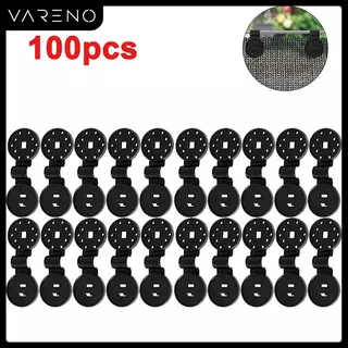 Vareno คลิปหนีบพลาสติกกันแดด100ชิ้นคลิปตาข่ายจับผ้าเรือนกระจกตะขอตาข่ายแบบห่วง