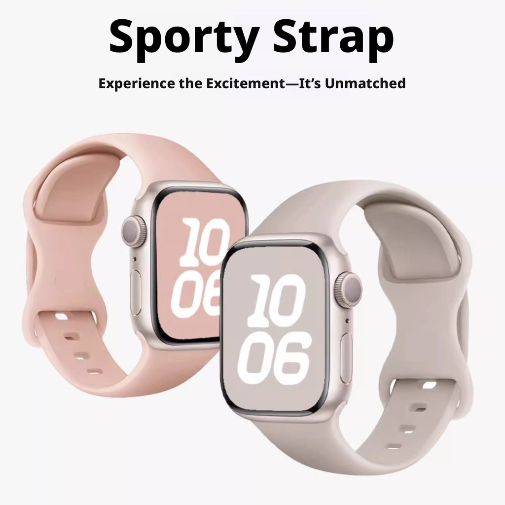 สายนาฬิกาซิลิโคนอ่อน 8 รูปร่างหัวเข็มขัดผีเสื้อ Clasp สายรัดทดแทนสําหรับ Apple Watch Series 11 iWatch All Series