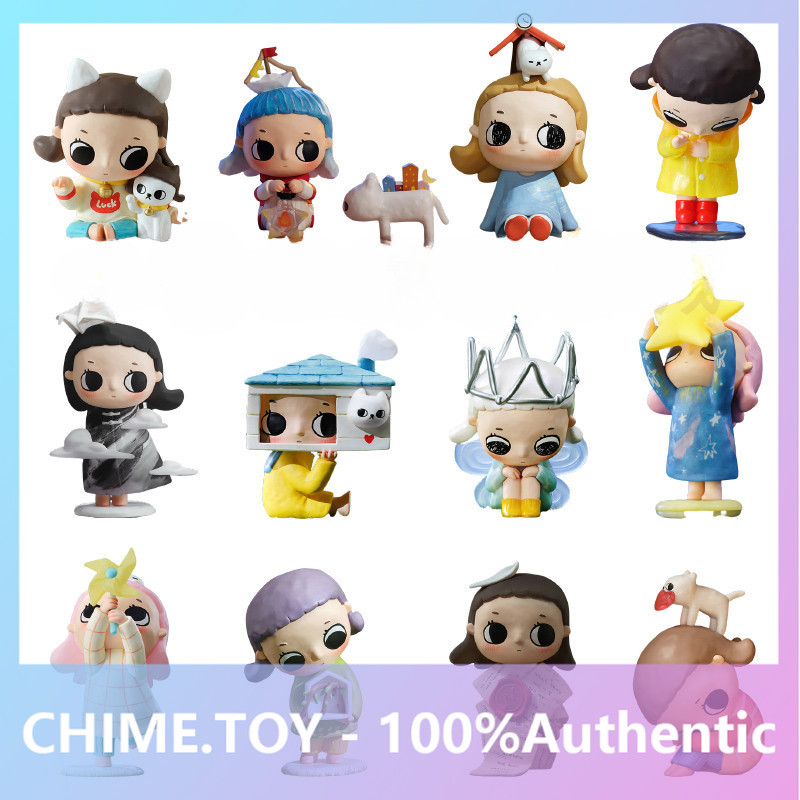 P POPMART Nyota Free Growth Series Mystery Box ของขวัญเล่นอินเทรนด์