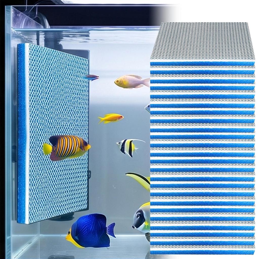 ทนทาน 8D Nano Honeycomb Mesh Fish Tank Imprity Removal Filter Pad-ไม่มีกาว Aquarium Water Purificati