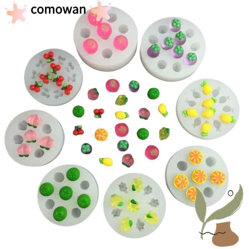 COMOWAN จําลองผลไม้แม่พิมพ์, DIY Reusable ผลไม้ Gummy แม่พิมพ์เค้ก, ปลอดภัยซิลิโคนเบเกอรี่เค้กตกแต่งเครื่องมือ Fondant Craft