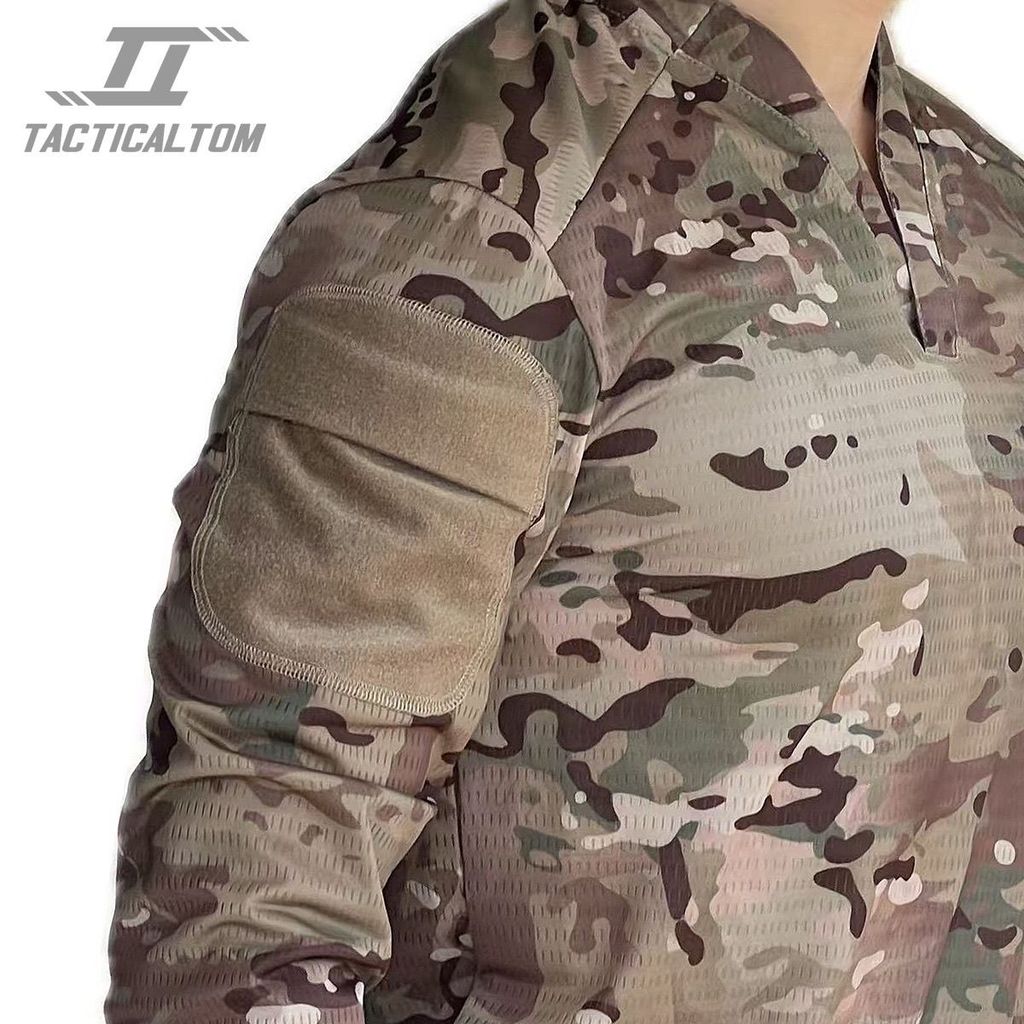 ยุทธวิธี Tom Replica MC All-Terrain CP Camouflage รักบี้เสื้อผ้า Quick-Drying ยุทธวิธีแขนยาวเสื้อยืด