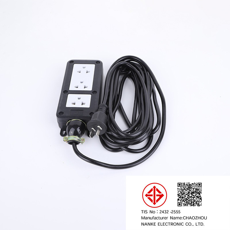 ชุด ปลั๊กไฟสนาม ปลั๊กพ่วง บล็อกยาง พร้อม สายไฟ VCT 2x2.5 รูปที่ 5