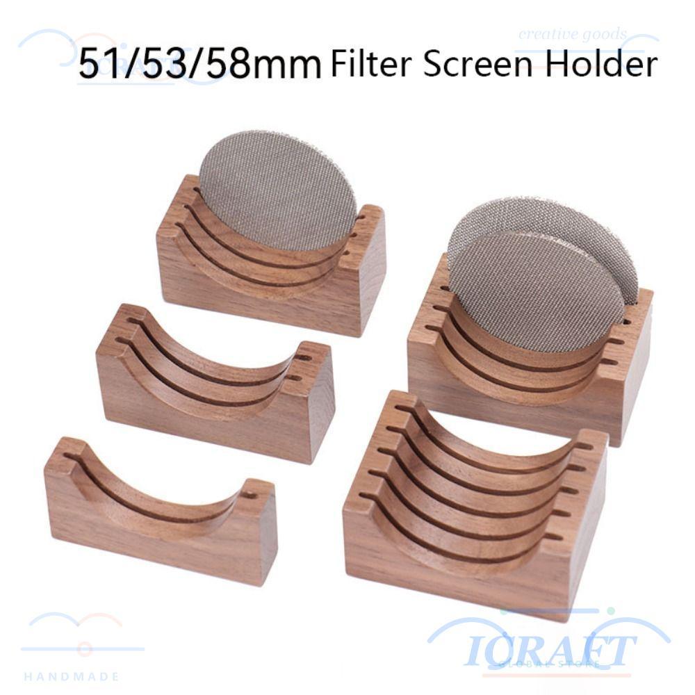 CRAFT Espresso Coffee Filter Screen Holder, 51 มม./53 มม./58 มม.Reusable Espresso Filter Storage Rack, Stand Rack กาแฟไม้ Puck Screen Stand Universal