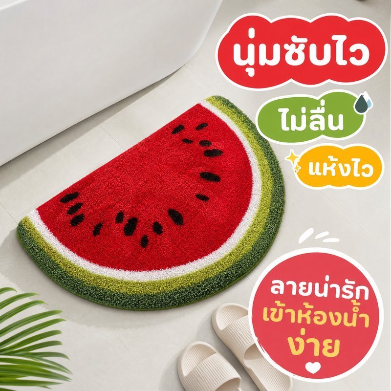 พรม พรมเช็ดเท้า พรมห้องน้ำ พรมเช็คเท้านาโน ซับน้ำทันที นุ่มหนา กันลื่นได้ดี แห้งไว
