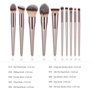 สีแปรงแต่งหน้า นุ่มมาก สวย เซต10ชิ้น แปรงปัดแก้ม แปรงไฮไลท์ แปลงแต่งหน้า