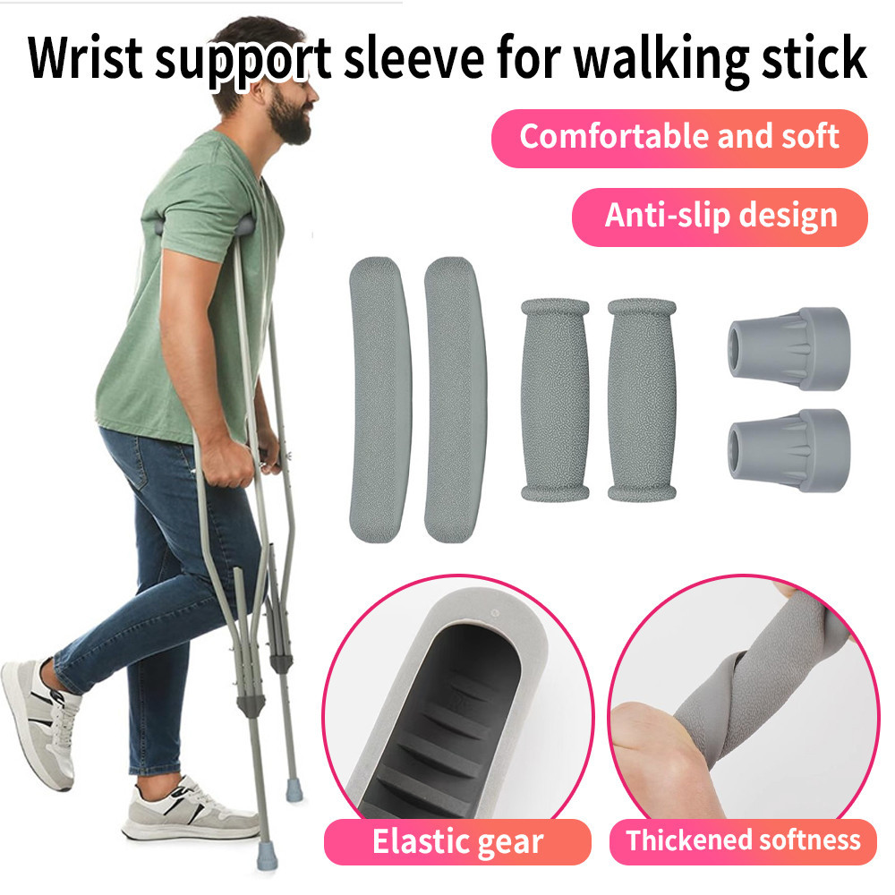 Crutch Kit Pads Axillary Hand Replacement Pads Antislip 6pcs เบาะใต้วงแขน