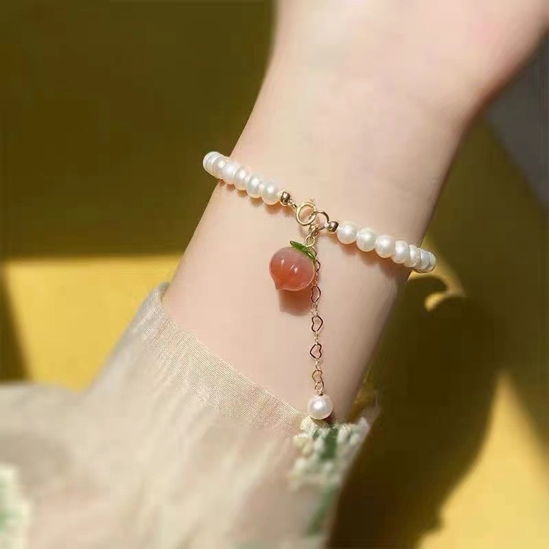 Peach Bracelet Niche Design ins Style Bracelet Gift for Girlfriends Niche Design LY9J
