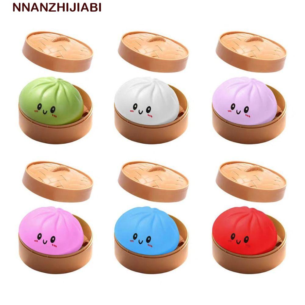 NANZHIJIABI Dumpling Sensory ของเล่น, ช้า Rising Soft Fidget เกี๊ยว Squishy ของเล่น, Creative พร้อม Steamer สมจริงดูดนิ้ว Squishy Bun ผู้ใหญ่และเด็ก