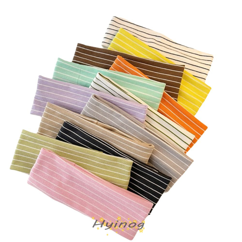 ที่คาดผม HYINOG Stripes ที่คาดผมโยคะยางยืดดูดซับเหงื่อ เครื่องประดับผม Dopamine Y2K Sport Hairband