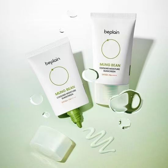 Beplain Mung Bean Cooling Sunscreen 50ml กันแดดผิวแพ้ง่าย ชุ่มชื้น ไม่อุดตัน ไม่วอก เนื้อเย็น