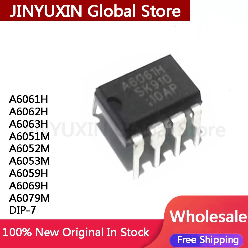 5pcs A6061H A6062H A6063H A6051M A6052M A6053M A6059H A6069H A6079M DIP-7 ชิป IC ในสต็อกขายส่ง
