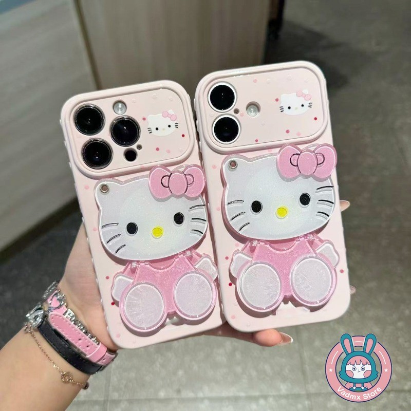 Kitty Cat Mirror Holder Casing สําหรับ Redmi Note 15 14 รูปที่ 4