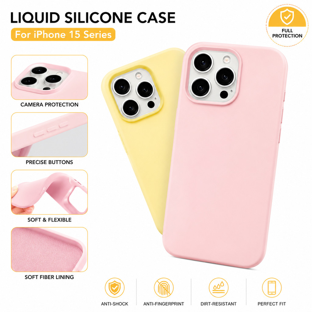 เคสใสเจลลี่ TPU กันกระแทก เคส iPhone 15 14 13 Pro Max ดีไซน์มินิมอล สีโปร่งใส เรียบหรู สไตล์ผู้หญิง พรีเมียม ไม่เหลืองง่