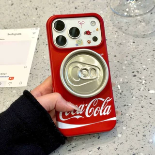 ที่ไม่ซ้ํากัน INS Creative Soda สามารถแม่เหล็ก Kickstand Case, Full-Cover ฟิล์มกันกระแทกฝาครอบโทรศัพท์สําหรับ iPhone 17 Pro Max, 16 Pro, 15, 14 Pro, 13, การออกแบบ Unisex
