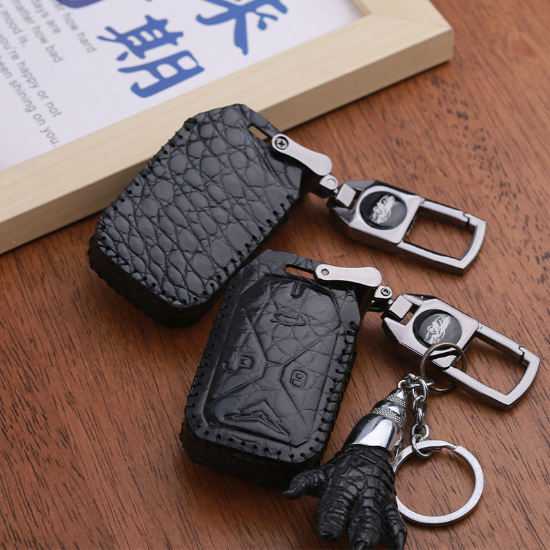 Kaiyi Kunlun รถหนังจระเข้เคสกุญแจหนังแท้เฉพาะ 25 รูปแบบ Kaiyi Kunlun ฝาครอบกุญแจหัวเข็มขัดกรณี