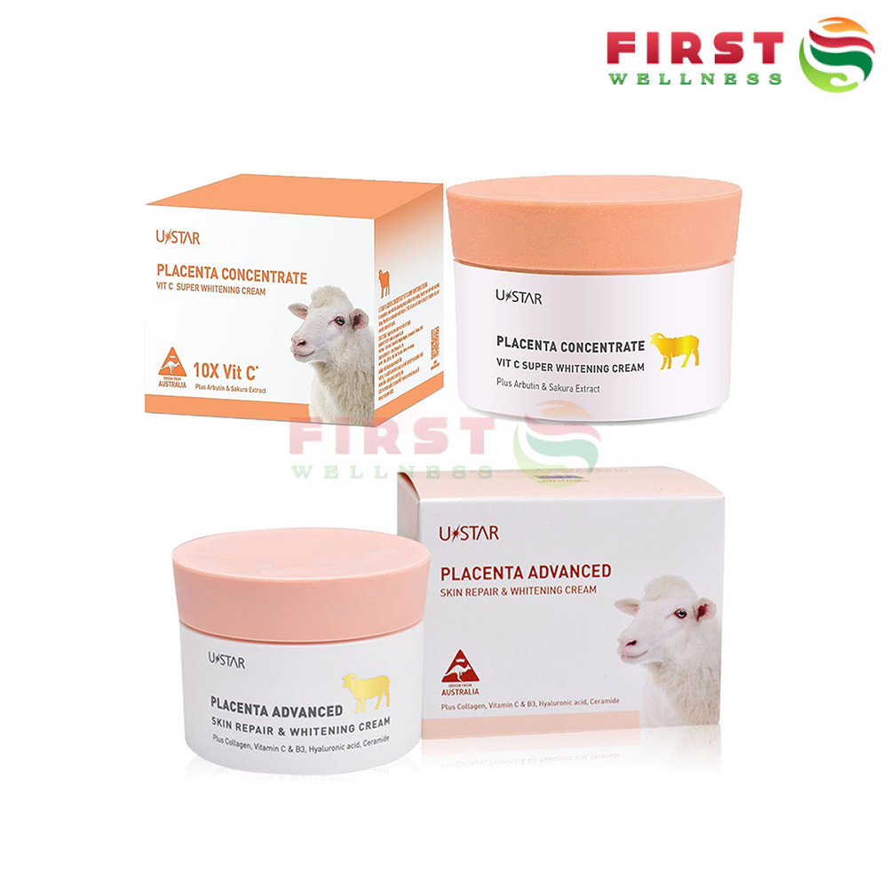 USTAR PLACENTA CONCENTRATE VIT C SUPER WHITENING CREAM (ครีมรกแกะ)