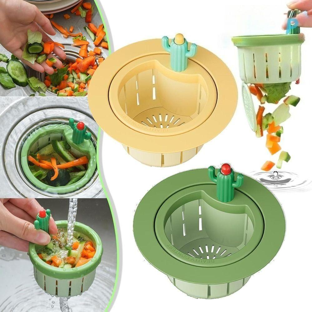 Cactus Kitchen Sink Drain Filter กับดักขยะอาหาร ทำความสะอาดง่ายป้องกันการอุดตันถังขยะกรองท่อระบายน้ำ
