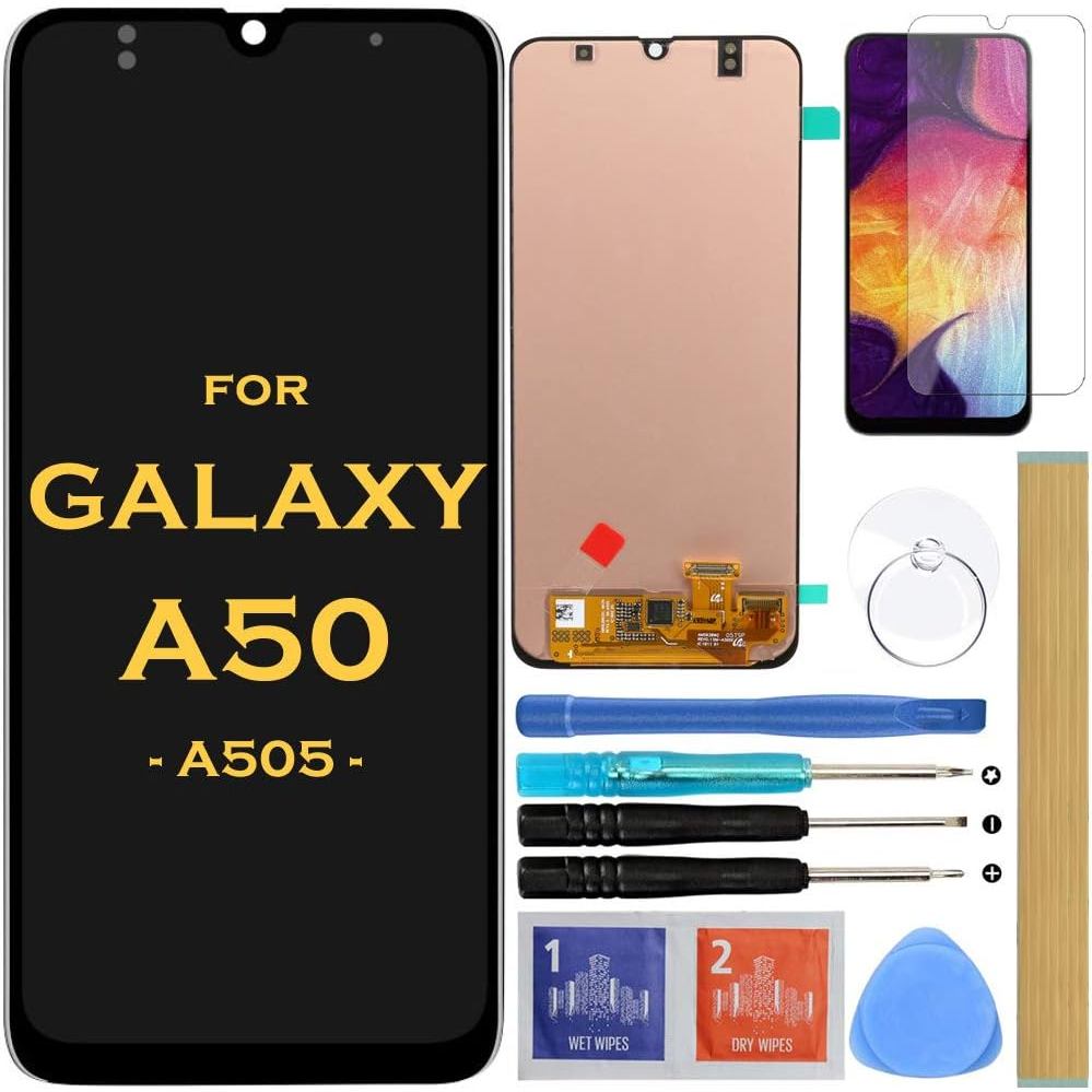 เปลี่ยนหน้าจอจอแสดงผล LCD Touch Digitizer Assembly สําหรับ Samsung Galaxy A50 2019 A505 SM-A505F A50