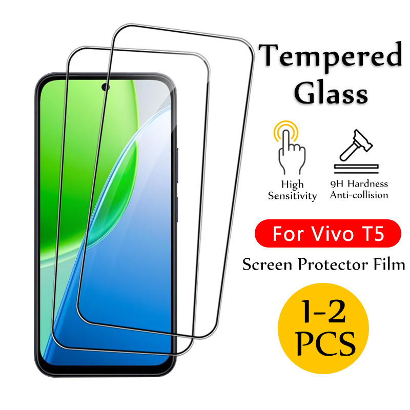 Vivo T5 Vitality กระจกนิรภัยสําหรับ Vivo T5 Pro T5X T4R T4X T3X T4 T3 T2 Pro Lite Ultra 1-2 ชิ้นป้อง