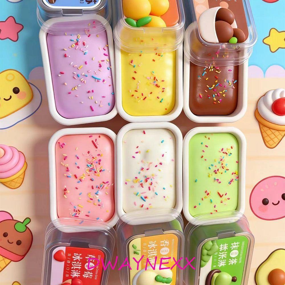 DWAYNEXX จําลองขนมปังบีบ,ช้า-rebound Soft Sticky Box เค้กของเล่น Squishy, เค้กความเครียดบรรเทาของเล่นขนมปังรูป 3D นวด Squishy Fidget ของเล่นโต๊ะทํางาน