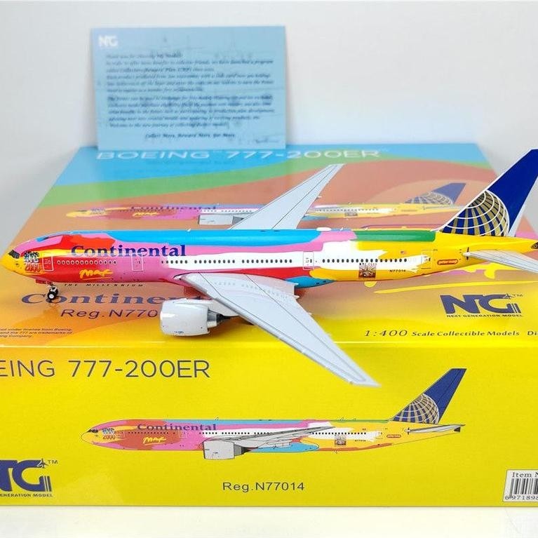 NG รุ่น 72805 1: 400 แผ่นดินใหญ่ Airlines B777-200ER N77014 โลหะผสม