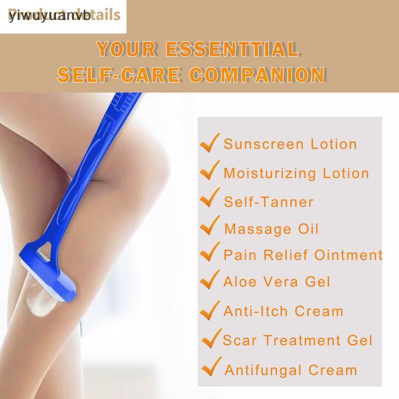 Yiwuyuanvb] Ba Emulsion Applicator แบบพกพา Moisturizer Applicator แปรง Body Ba ลูกกลิ้ง Applicator แบบพับได้ด้ามยาวใหม่