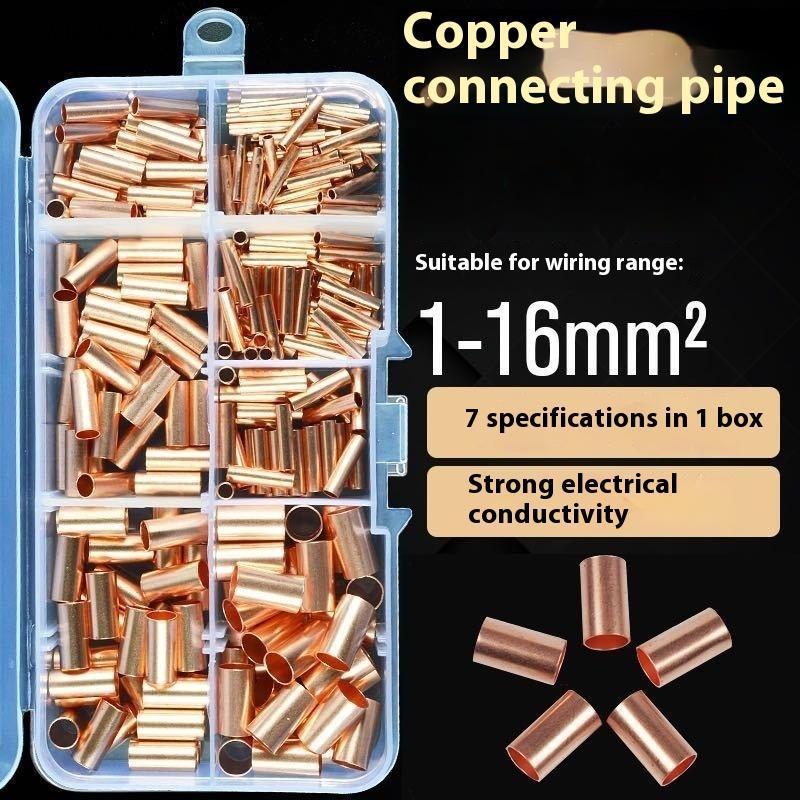 Yiwuyuanvb] 125/250/414/578 ชิ้น Non ฉนวนไฟฟ้า Butt Terminal Assortment ชุดลวด Ferrules ชุด 7 ขนาดทองแดง Crimp Connector ใหม่