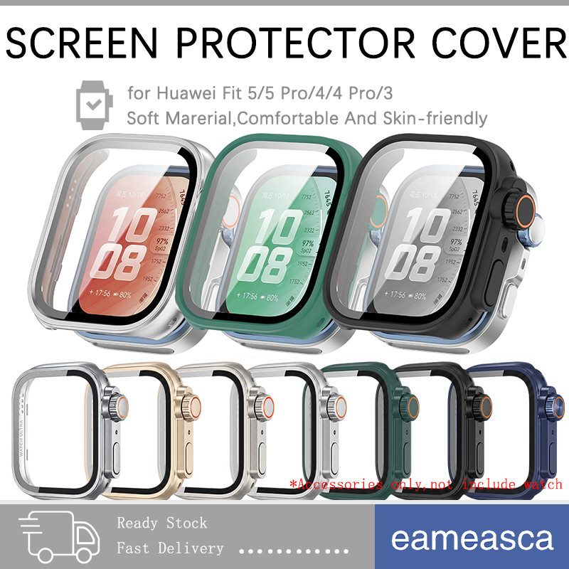 เคสพีซีกระจกนิรภัย for Huawei Watch Fit 5 4/ 5 4Pro Anti Gores อุปกรณ์ป้องกันหน้าจอแข็งกันชน for Smartwatch Huawei Fit 3