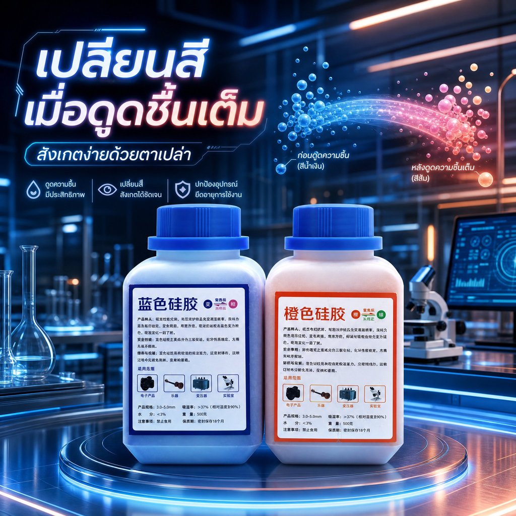 Cozy เม็ดดูดความชื้น สารดูดความชื้น ซิลิก้าเจล(น้ำเงิน/สีส้ม) เม็ดจัมโบ้ 3-5mm เอนกประสงค์