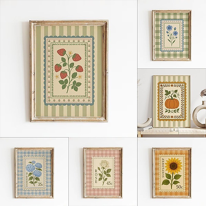 How Lucky Are We Heart Quotes ภาพวาดผ้าใบห้องน้ํา Wall Art รูปภาพ Retro ดอกไม้โปสเตอร์
