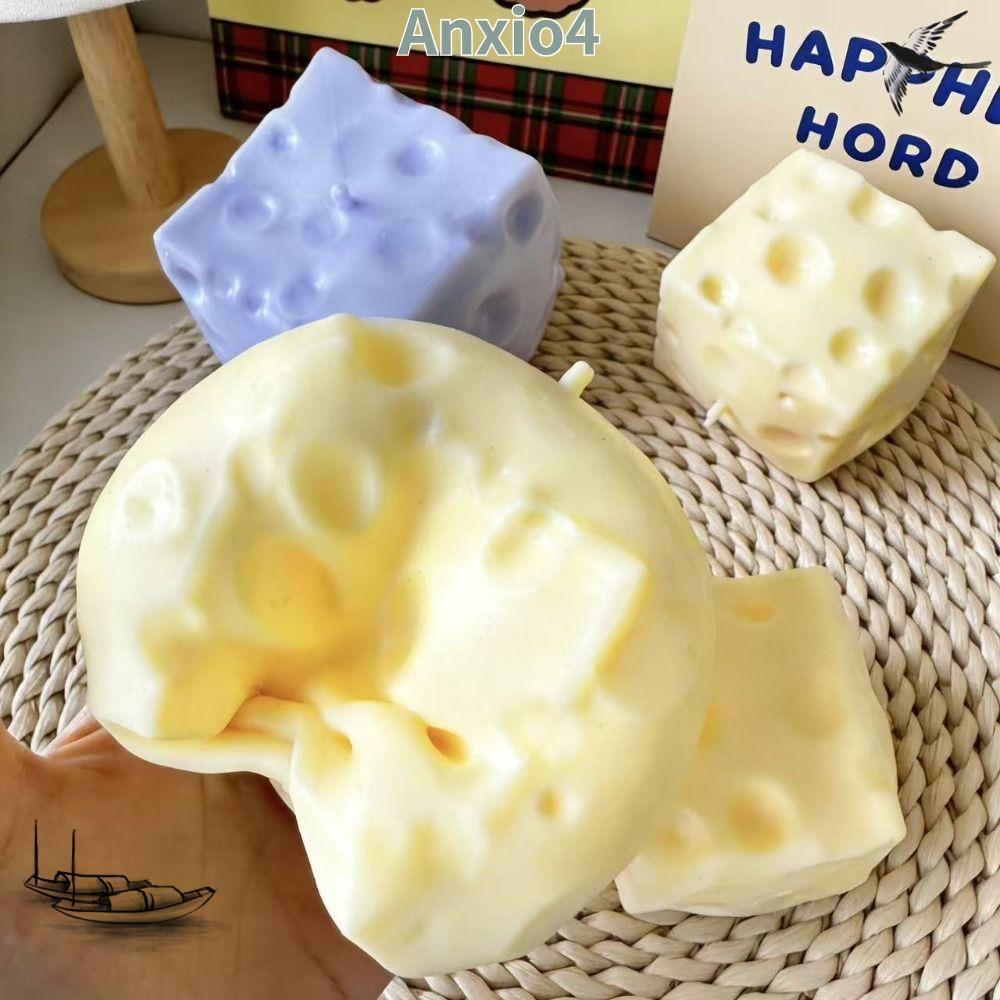 ANXIO4 ของเล่นหยิกชีส, Anti-Stress Squishy Texture Jumbo Cheese Cube Stress Ball, นวดรูปร่างได้ Non-Bounce ASMR Sensory Stress ของเล่นของขวัญวันเกิด