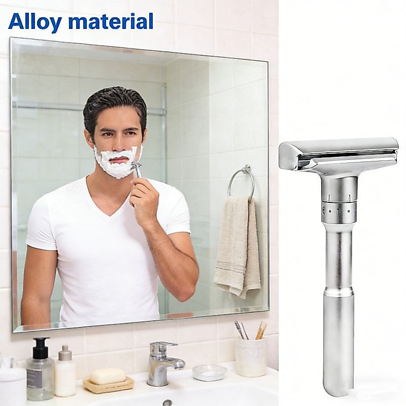 มีดโกนหนวดแบบคลาสสิค ปรับได้ 6 ระดับ ฟรีใบมีด 5 ใบ Double Edge Safety Razor โกนหนวดอ่อนถึงหนัก