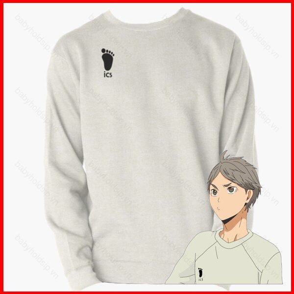BS1 Haikyuu ICS เสื้อกันหนาวเสื้อแขนยาว Unisex KARASUNO อะนิเมะคอสเพลย์กีฬาเสื้อลําลองหลวมเสื้อกันหน