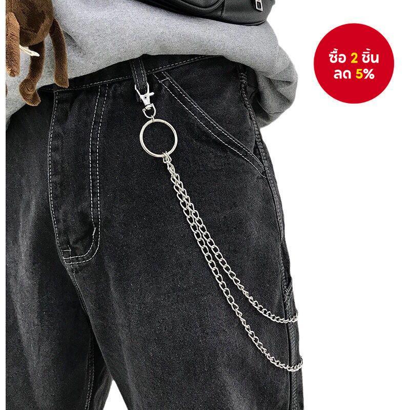 Rock Punk โลหะเอวโซ่เข็มขัดกระเป๋าสตางค์ Key Hook เครื่องประดับ Hip Hop Unisex