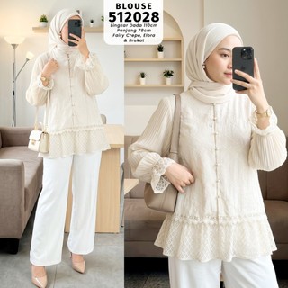 EXTU HERITAGE - DESNA BLOUSE ELEGANT WANITA MODERN KOMBINASI BRUKAT | BUSUI FRIENDLY -  512021, 512028