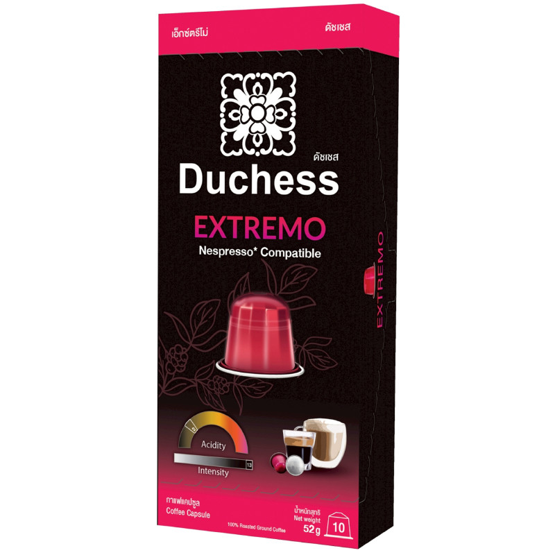 ดัชเชสแคปซูลกาแฟรสเอ็กซ์ตรีโม่แพค 10แคปซูล 52ก Duchess Coffee Capsule Extremo Pack 10Capsule 52g [8858724100092 ]