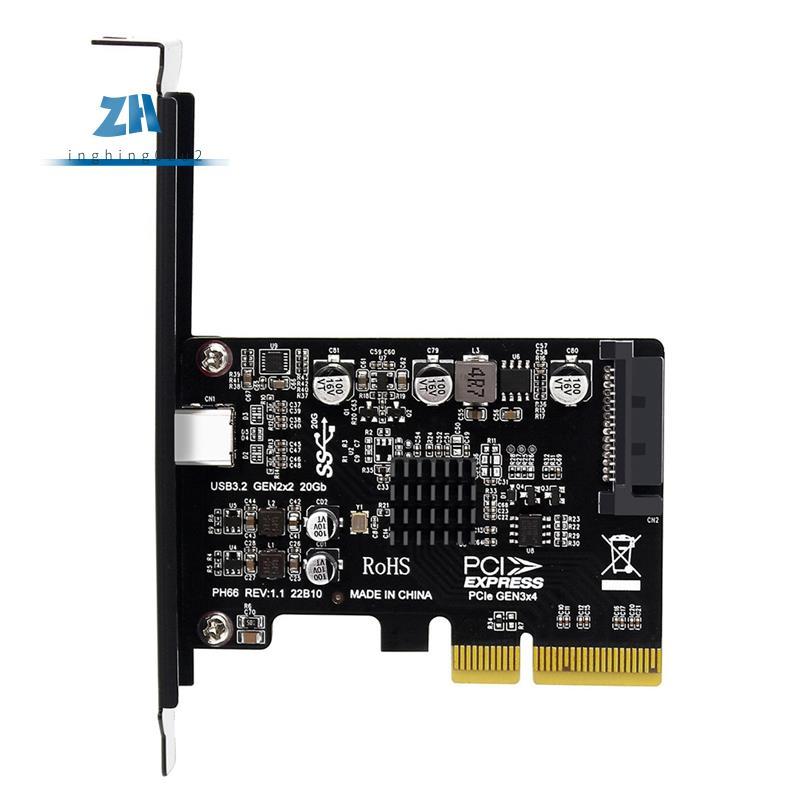 การ์ด PCIE USB PCI-Express 4X ถึง USB 3.2 G Gen 2X2 (20Gbps) ASM3242 ชิปเซ็ตการ์ดอะแดปเตอร์ขยาย Driv