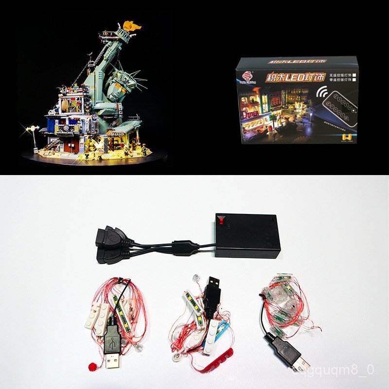 ◎◎ชุดไฟ LED สำหรับจิ๊กซอว์ Apocalypseburg (LG70840) รูปปั้นเสรีภาพล้ม ครบชุดรีโมทคอนโทรล